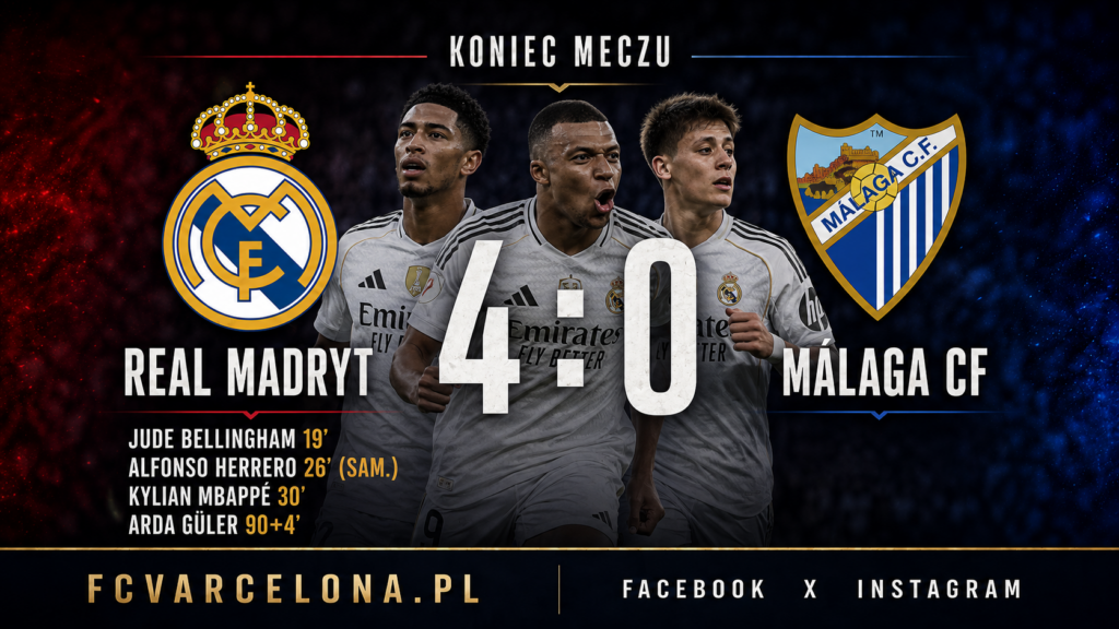 Real Madryt rozbił Málagę 4:0. Bellingham rozpoczął pokaz, Güler postawił kropkę