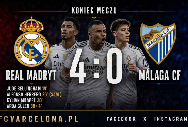 Real Madryt rozbił Málagę 4:0. Bellingham rozpoczął pokaz, Güler postawił kropkę