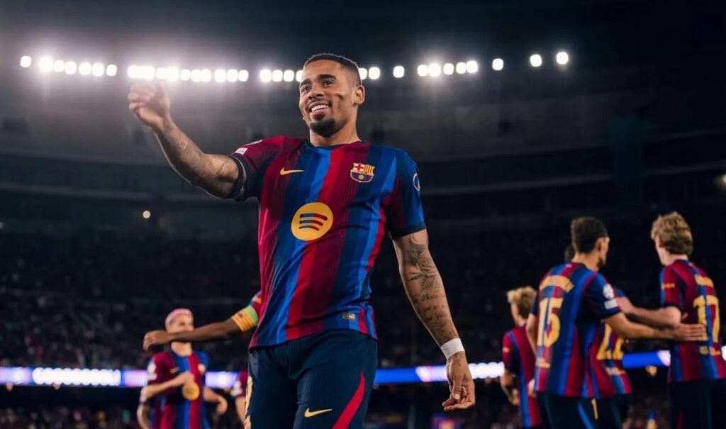 Barcelona celebrate another Gabriel Jesus “achievement” after contributing one goal to it