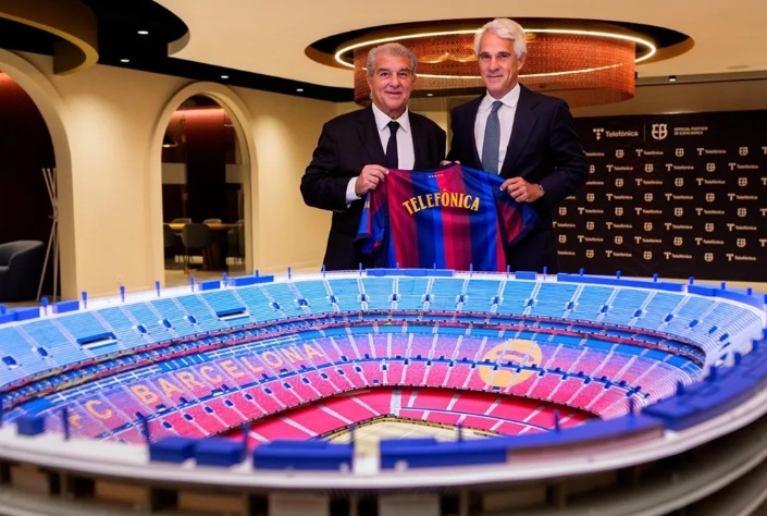 High-tech promises on a construction site. Telefónica joins the Espai Barça project