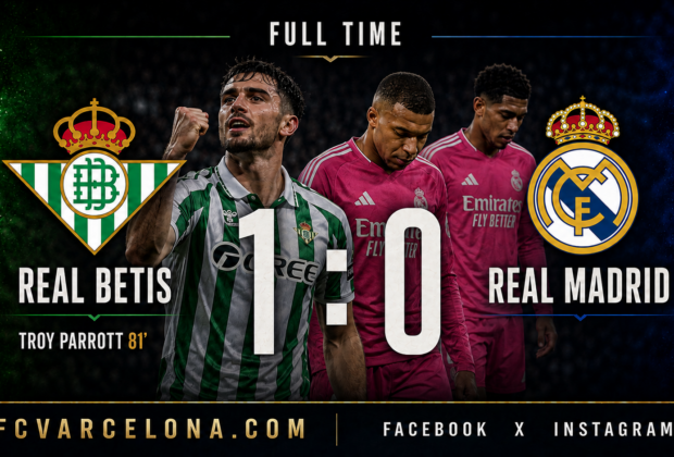 Real Madrid waste their chances as Betis claim a dramatic 1-0 win